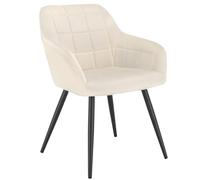WOLTU Chaise de Salle à Manger, Chaise de Cuisine rembourrée en Velours, Pied en métal,Crème Blanc.