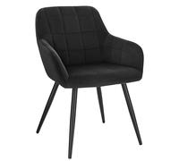 WOLTU Chaise de Salle à Manger, Chaise de Cuisine rembourrée en Velours, Pied en métal,Noir.