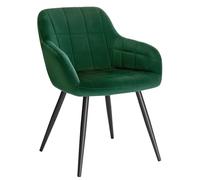 WOLTU Chaise de Salle à Manger, Chaise de Cuisine rembourrée en Velours, Pied en métal,Vert Foncé.