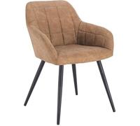 WOLTU Chaise de Salle à Manger en Tissu Scientifique + métal, 49 x 43 x 81 cm Brun