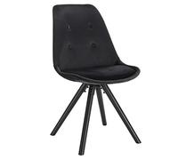 WOLTU Chaise de Salle à Manger en Velours Noir avec Dossier et Coussin d'assise Doux