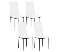 WOLTU Chaise de Salle à Manger Lot de 2,Similicuir,Blanc | Chaise de cuisine à haut dossier,siège rembourré, pieds métalliques,design moderne,pour salon,cuisine et salle à manger