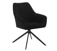 WOLTU Chaise de Salle à Manger Pivotante à 360°, Chenille, Noir