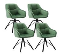 WOLTU Chaise de Salle à Manger Pivotante à 360°,Lot de 4,Velour | Chaise avec Accoudoir Haut Rembourré,Pieds en Métal,pour Salle à Manger,Salon et Chambre,Vert Foncé