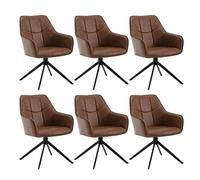 WOLTU Chaise de Salle à Manger Pivotante à 360°, Lot de 6, Marron Clair