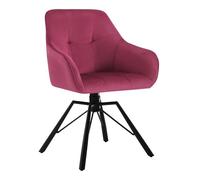 WOLTU Chaise Pivotante à 360°,Chaise Salle à Manger en Velours, Fauteuil Scandinave,Pieds en Métal, Bordeaux W0ATT0391-1