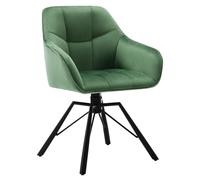 WOLTU Chaise de Salle à Manger Pivotante à 360°,Velour | Chaise avec Accoudoir Haut Rembourré,Pieds en Métal,pour Salle à Manger,Salon et Chambre,Vert Foncé