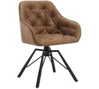 WOLTU Chaise de Salle à Manger Pivotante Chaise de Salon Scandinave en PU Pieds en Métal Marron Clair W0ATT0571-1