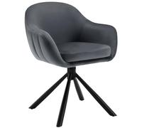 Woltu Chaise de salle à manger pivotante et ergonomique tapissée en velours pieds métalliques Gris foncé