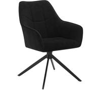 WOLTU Chaise de Salle à Manger Pivotante à 360°, Chenille, Noir | Avec Siège Rembourré, Revêtement en Chenille, Pieds en Métal, pour Cuisine, Salon, Restaurant, Chambre à Couche