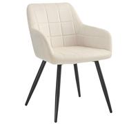WOLTU Chaise de Salle à Manger, Chaise de Cuisine rembourrée en Velours, Pied en métal,Crème Blanc.