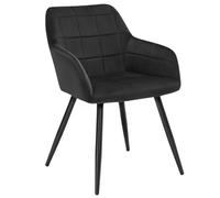 WOLTU Chaise de Salle à Manger, Chaise de Cuisine rembourrée en Velours, Pied en métal,Noir.