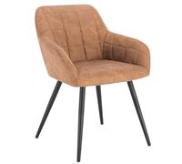 WOLTU Chaise de Salle à Manger en Tissu Scientifique + métal, 49 x 43 x 81 cm Brun