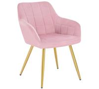 Chaise de Salle à Manger WOLTU - Rose - Pied en métal - Rembourrée en Velours