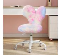 WOLTU Chaise Enfant en Peluche, Chaise à roulettes, Rose Multicolore