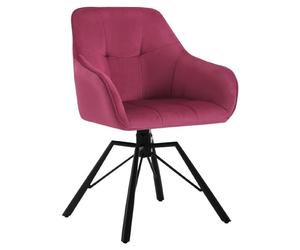 WOLTU Chaise Pivotante à 360°,Chaise Salle à Manger en Velours, Fauteuil Scandinave,Pieds en Métal, Bordeaux W0ATT0391-1