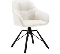 WOLTU Chaise Pivotante à 360°,Chaise Salle à Manger en Velours,Fauteuil Scandinave,Pieds en Métal,Crème W0ATT0122-1