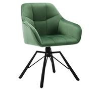 WOLTU Chaise de Salle à Manger Pivotante à 360°,Velour | Chaise avec Accoudoir Haut Rembourré,Pieds en Métal,pour Salle à Manger,Salon et Chambre,Vert Foncé