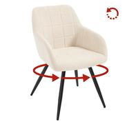 WOLTU Chaise Pivotante Salle à Manger, Fauteuil Velours, Pieds en Métal, pour Salon, Chambre, Beige W0ATT1012-1