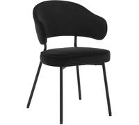 WOLTU Chaise Salle à Manger avec Dossier Chaise de Cuisine Scandinave Velours Pieds en Métal Noir W0ATT0081-1