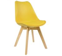 WOLTU Chaise Salle à Manger, Chaise de Cuisine en PP + Plastique + Bois,Jaune BH29gb-1