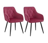 WOLTU Chaise Salle à Manger Lot de 2,Velours,Bordeaux