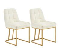 WOLTU Chaise Salle à Manger Lot de 2,Velours,Crème