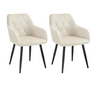 WOLTU Chaise Salle à Manger Lot de 2,Velours,Crème Blanc