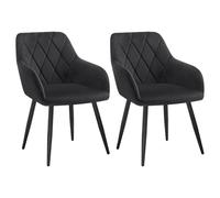 WOLTU Chaise Salle à Manger Lot de 2,Velours,Noir