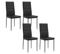 WOLTU Chaise Salle à Manger Lot de 4, Chaise Cuisine avec Dossier Haut, Siège Rembourré en Similicuir, Pieds en Métal, Design Moderne, pour Salon, Cuisine, Salle à Manger, Noir, EZS46sz-4