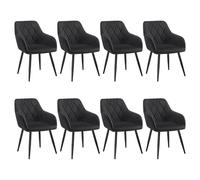 WOLTU Chaise Salle à Manger Lot de 8,Velours,Noir