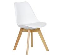 WOLTU Chaise Salle à Manger, Chaise de Cuisine en PP + Plastique + Bois,Blanc BH29ws-1