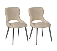WOLTU Chaises de Salle à Manger Lot de 2, Assise rembourrée en Chenille épais Pieds en métal, Kaki.