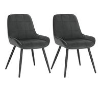 WOLTU Lot de 2 Chaises de Salle à Manger,Velours,Gris Foncé
