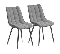 WOLTU Chaises de Salle à Manger Lot de 2,Lin,Gris Clair