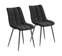 WOLTU 2 X Chaises de salle à manger siège en Similicuir, Chaises de Cusine, pieds en métal, Anthracite