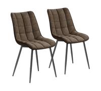 WOLTU 2 X Chaises de salle à manger siège en Similicuir, Chaises de Cusine, pieds en métal, Brun