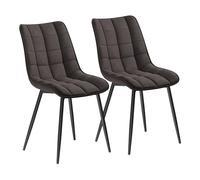 WOLTU 2 X Chaises de Salle à Manger Chaises de Cuisine Assise rembourrée en Tissu Scientifique Pieds en métal Stable,Gris Foncé