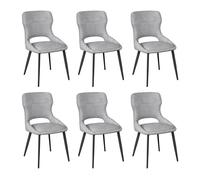 WOLTU Chaises de Salle à Manger Lot de 6, Assise rembourrée en Chenille épais Pieds en métal, Gris.