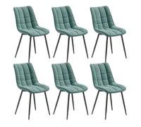 WOLTU Chaises de Salle à Manger Lot de 6,Velours,Vert Turc