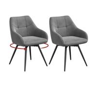 WOLTU Chaises de Salle à Manger Pivotante à 360°, Lot de 2, Velours, Gris
