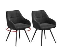 WOLTU Chaises de Salle à Manger Pivotante à 360°, Lot de 2, Velours, Noir