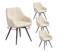 WOLTU Chaises de Salle à Manger Pivotante à 360°, Lot de 4, Velours, Beige