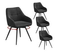 WOLTU Chaises de Salle à Manger Pivotante à 360°, Lot de 4, Velours, Noir