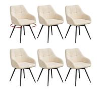 WOLTU Chaises de Salle à Manger Pivotante à 360°, Lot de 6, Velours, Beige