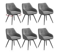 WOLTU Chaises de Salle à Manger Pivotante à 360°, Lot de 6, Velours, Gris