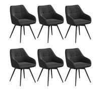 WOLTU Chaises de Salle à Manger Pivotante à 360°, Lot de 6, Velours, Noir