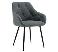 WOLTU Chaises de Salle à Manger, Velours,Gris Foncé