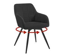 WOLTU Chaises pivotante,en Velours,Noir