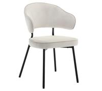 WOLTU Fauteuil à Oreilles, Fauteuil Relax, Fauteuil de Salon Rembourré en Velours Côtelé, Pieds Métalliques, Crème Blanc W0ATT0276